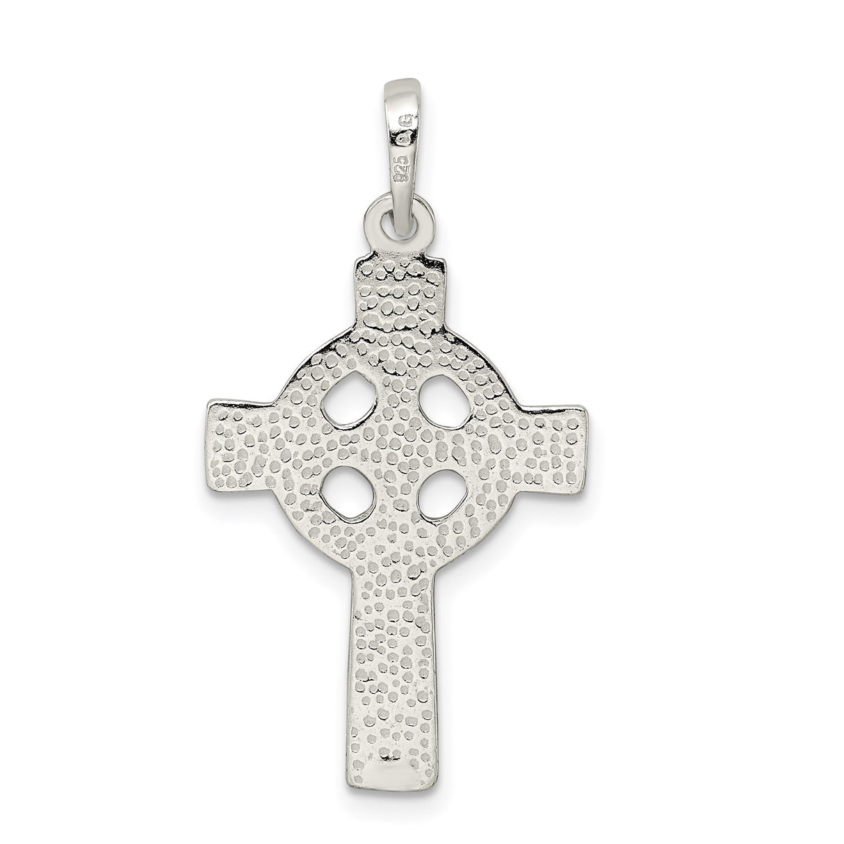 Sterling Silver Cross Pendant, Celtic Design, High Polish Religious Charm for Men and Women