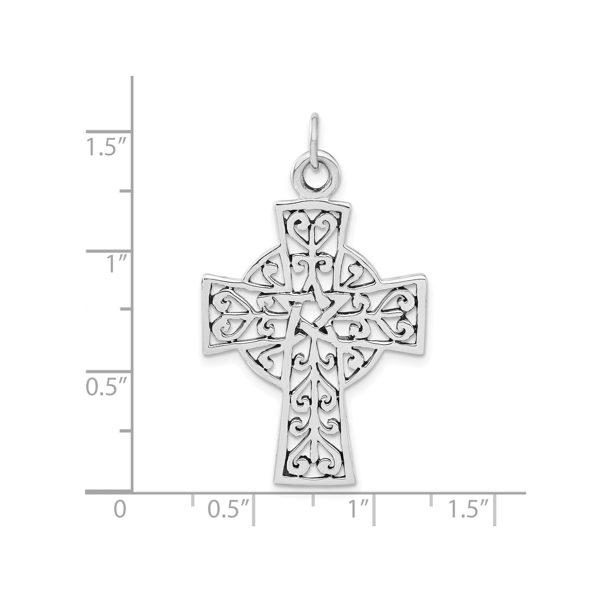 Sterling Silver Cross Pendant with Celtic Eternity Knot and Openwork Halo Design