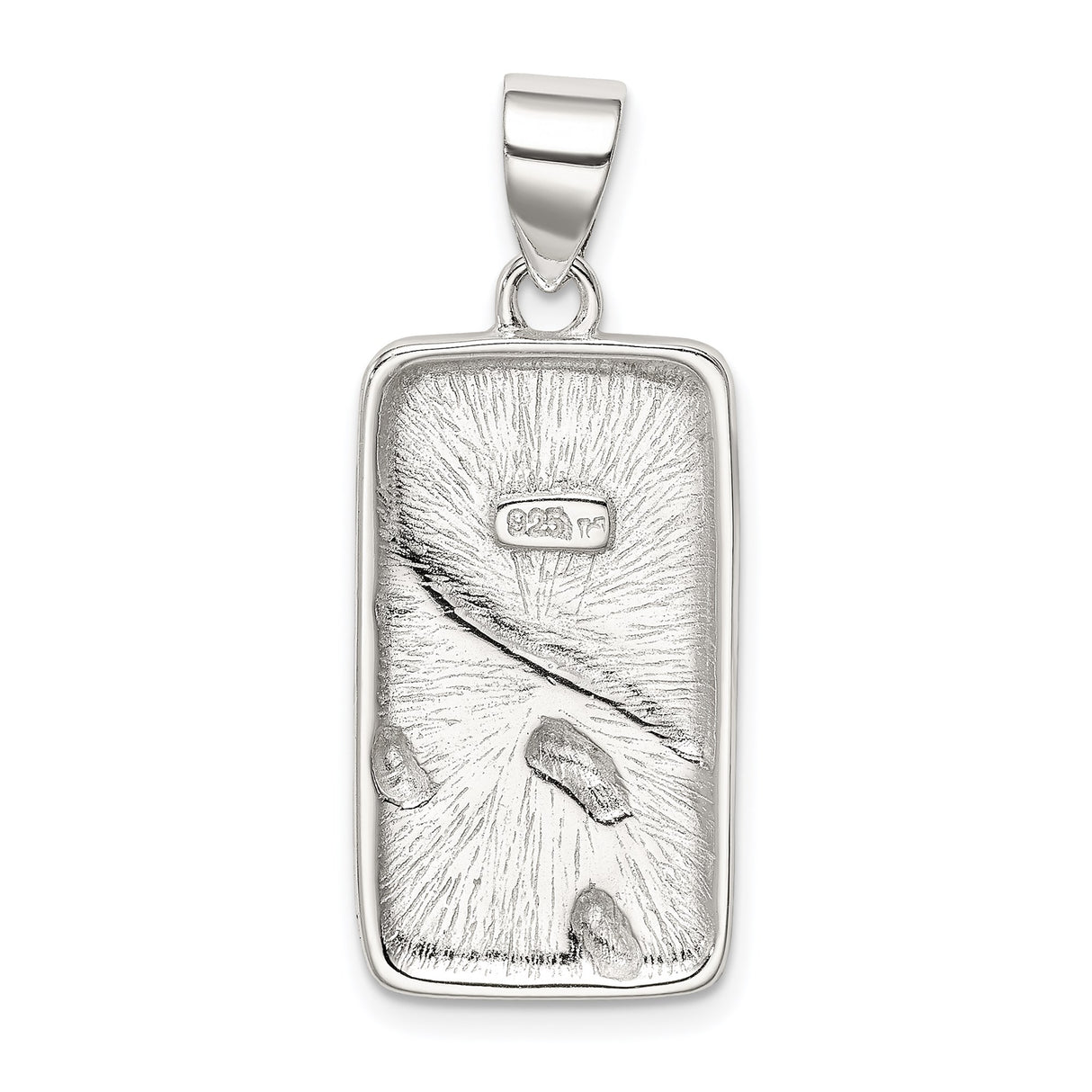 Sterling Silver Footprints Pendant, Rectangular Inspirational Christian Charm for Men or Women