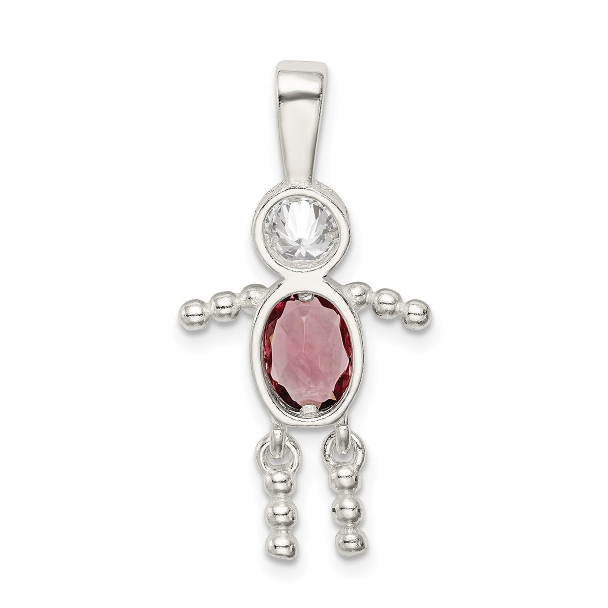 Sterling Silver Mother Pendant with Synthetic Birthstone, Symbolic Family Love Charm for Women