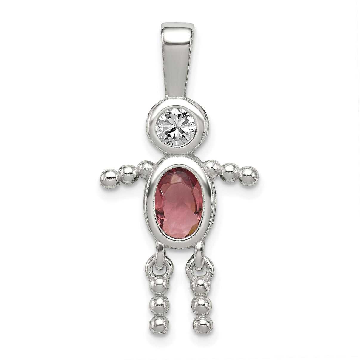 Sterling Silver Mother Pendant with Synthetic Birthstone, Symbolic Family Love Charm for Women