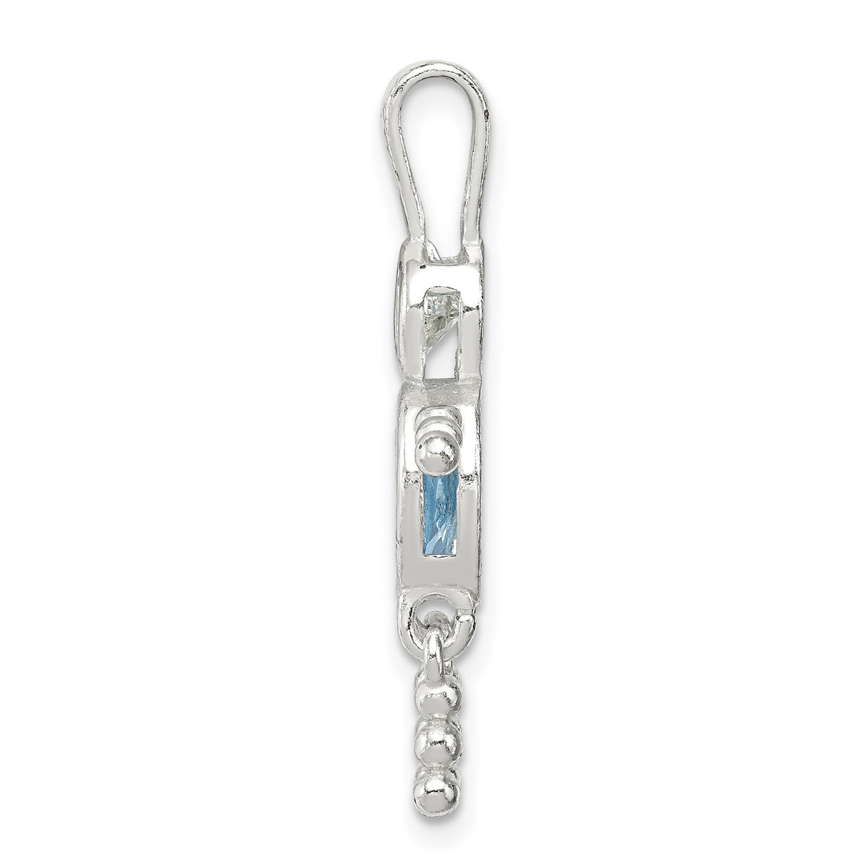 Sterling Silver Boy Pendant with Synthetic Birthstone and Glass, Sentimental Family Jewelry