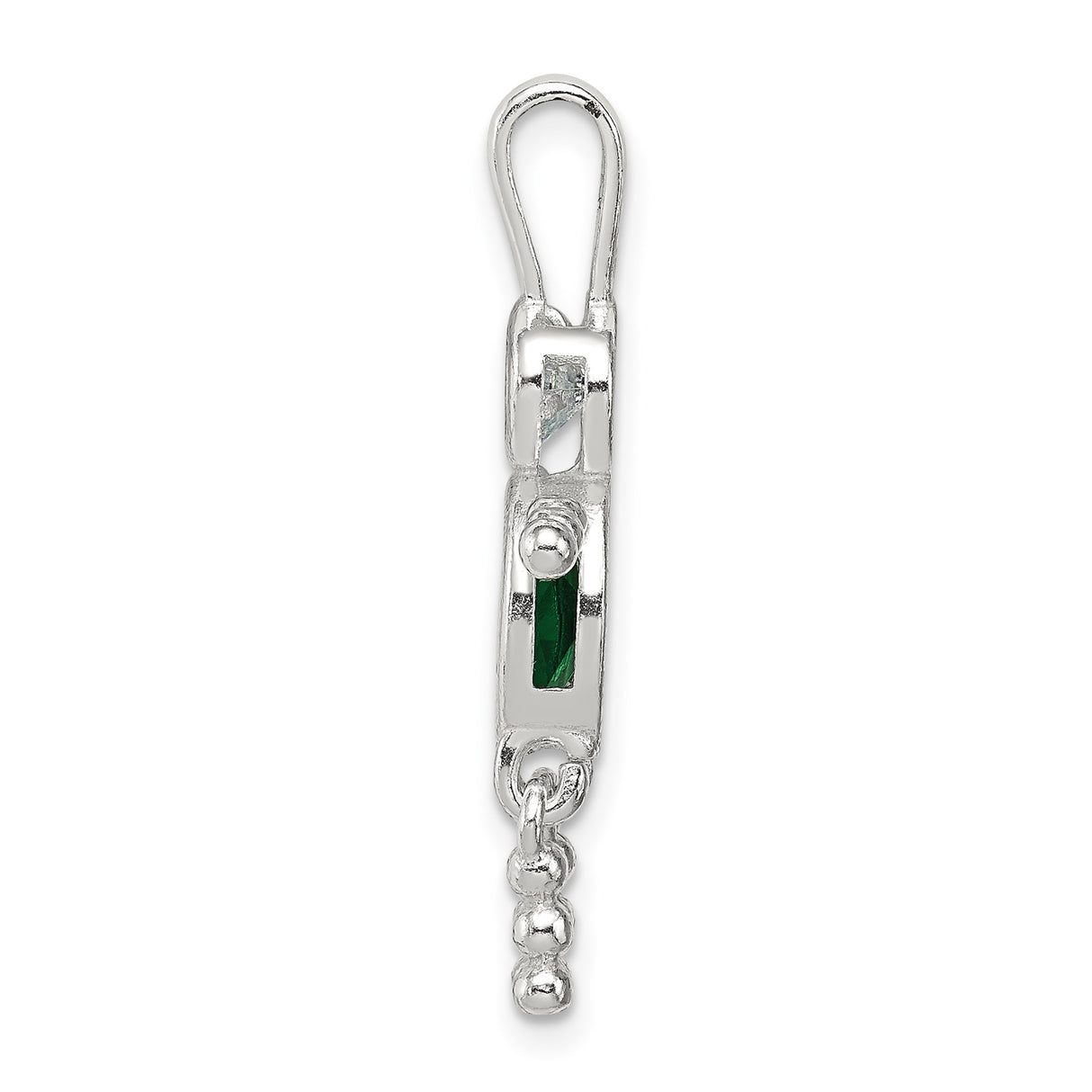 Sterling Silver Family Pendant with Synthetic Birthstone and Glass, Symbolic Mothers Keepsake Charm