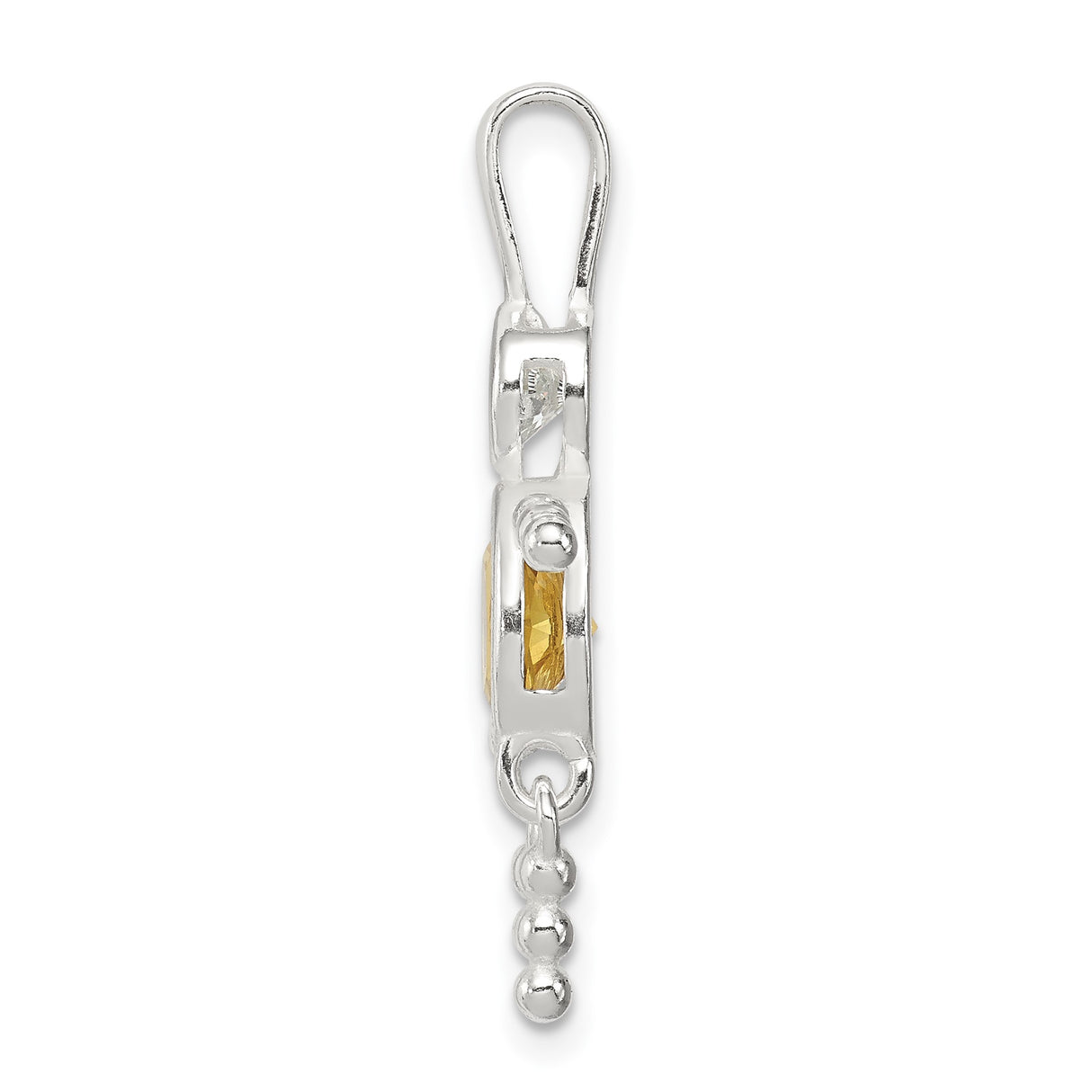 Sterling Silver Figure Pendant with Synthetic Birthstone and Glass Accents, Beaded Limbs Design