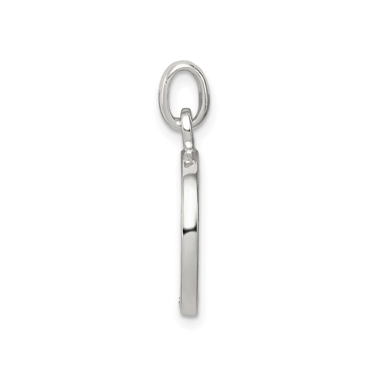 Sterling Silver Letter O Pendant with Cubic Zirconia, Modern Initial Charm for Women