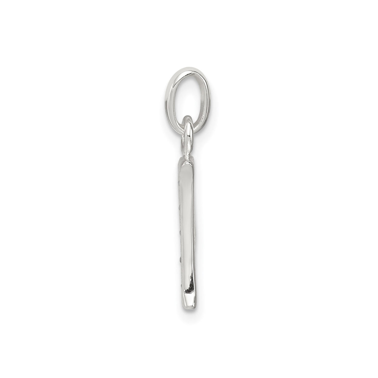 Sterling Silver Letter P Pendant Charm with Cubic Zirconia Accents