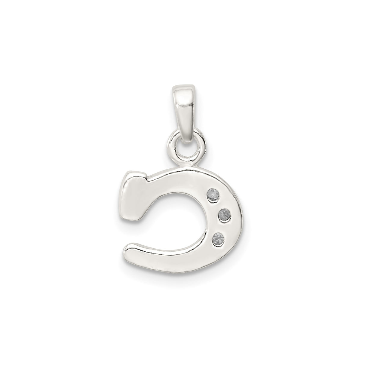 CZ Initial C Charm Pendant in Real 925 Sterling Silver