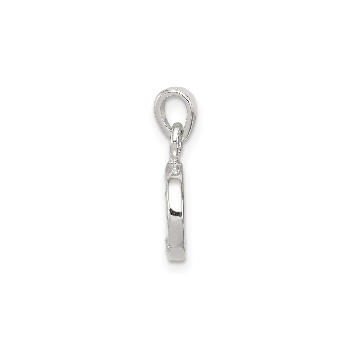 CZ Initial D Charm Pendant in Real 925 Sterling Silver