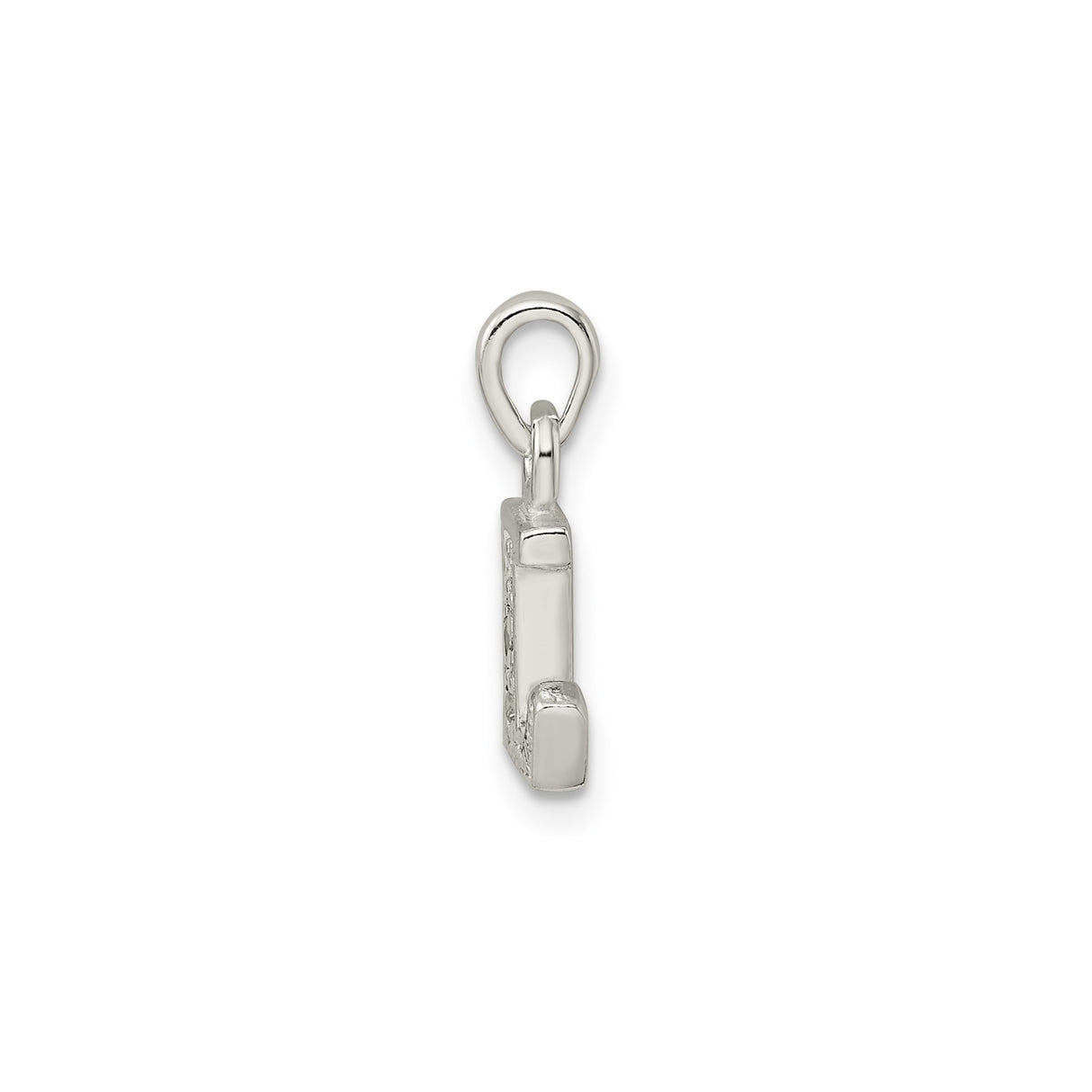 Sterling Silver Letter L Pendant Charm with Cubic Zirconia, Monogram Initial Jewelry for Women
