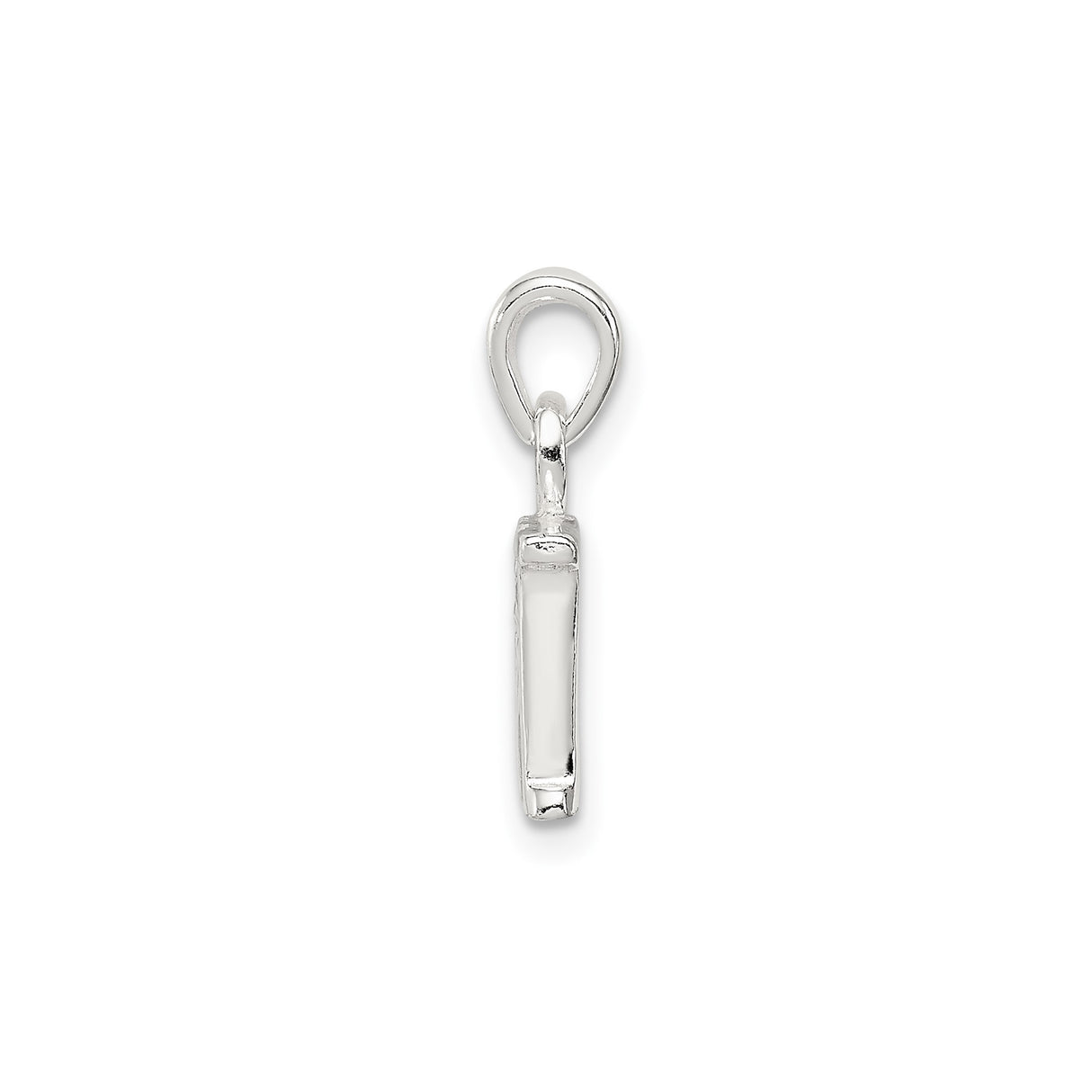 Sterling Silver M Pendant with Cubic Zirconia, Letter Charm Necklace for Women or Unisex Wear