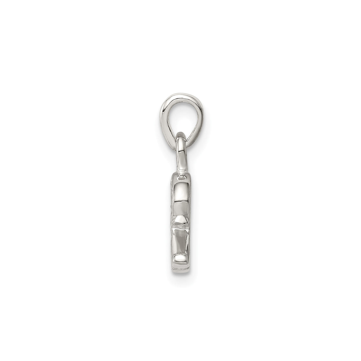 Sterling Silver R Pendant with Cubic Zirconia, Textured Uppercase Letter Charm for Women and Men