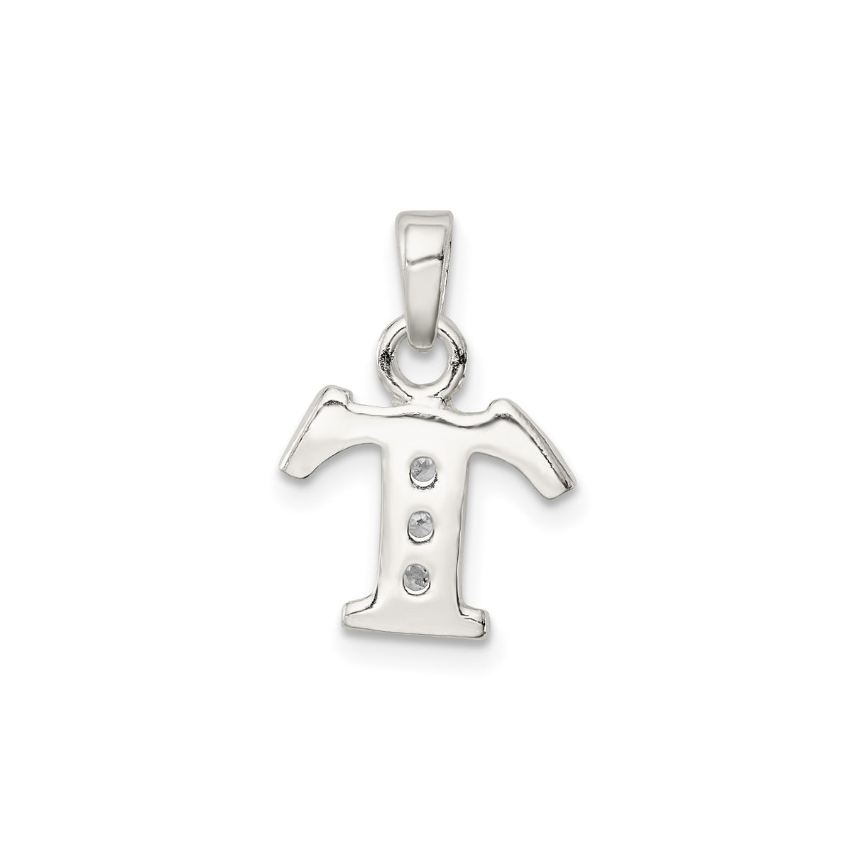 Sterling Silver Tau Cross Pendant with Cubic Zirconia, Franciscan Christian Jewelry