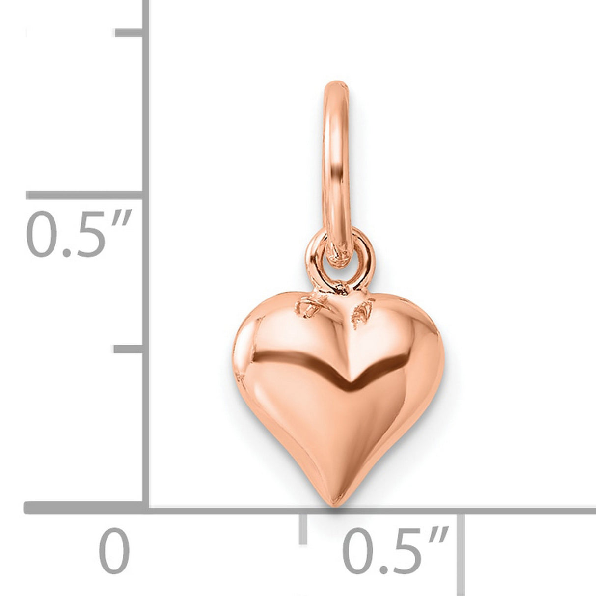 Sterling Silver Heart Pendant with Polished Rose Gold Finish, Romantic Charm Jewelry for Women