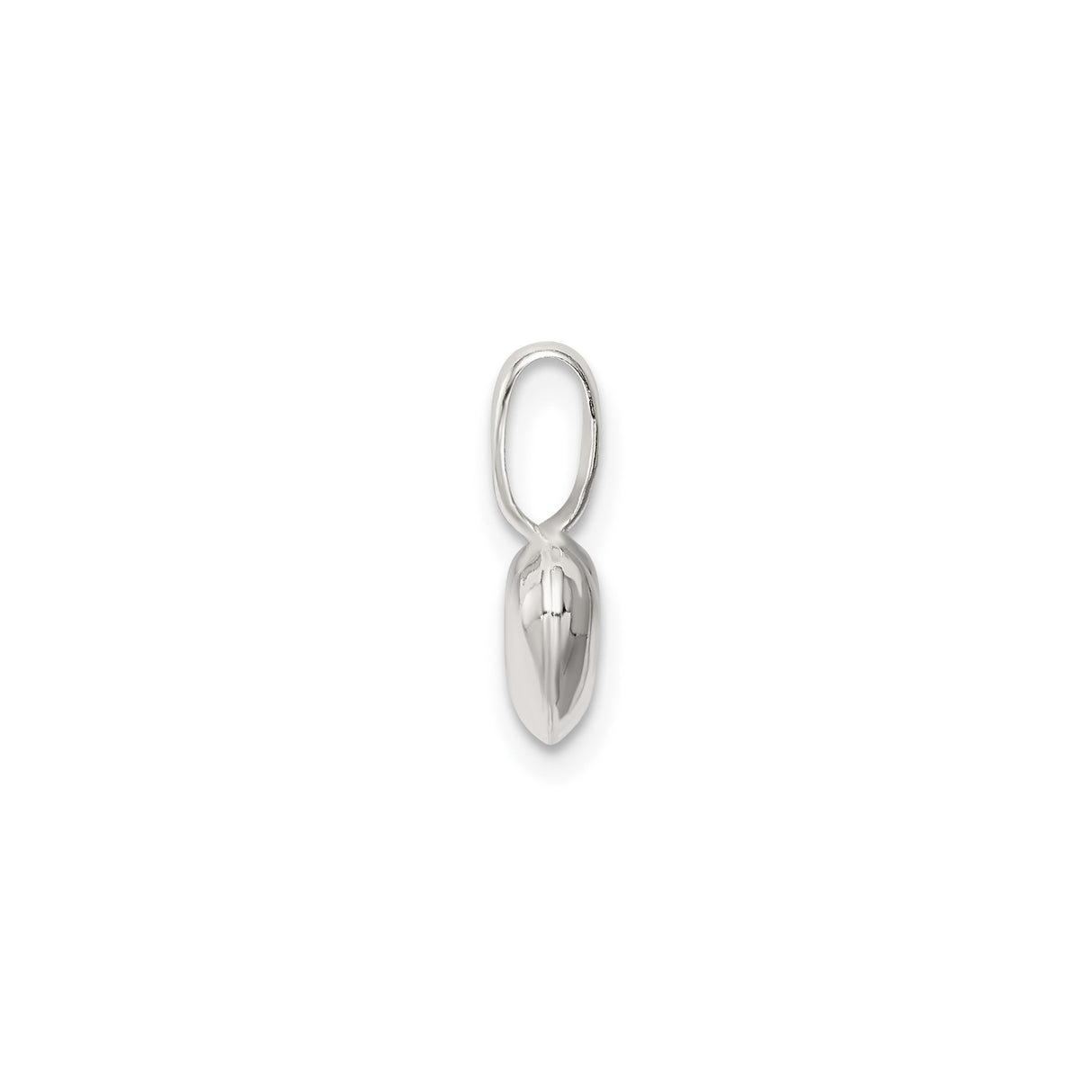 Sterling Silver Heart Pendant with Smooth Polished Finish, Minimalist Romantic Jewelry for Women