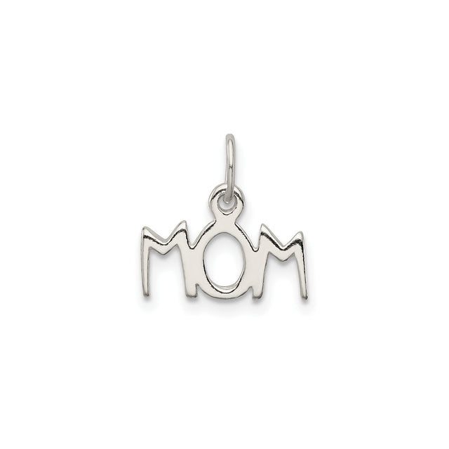 Sterling Silver Pendant with Heartbeat Design, Minimalist Mom Jewelry for Women
