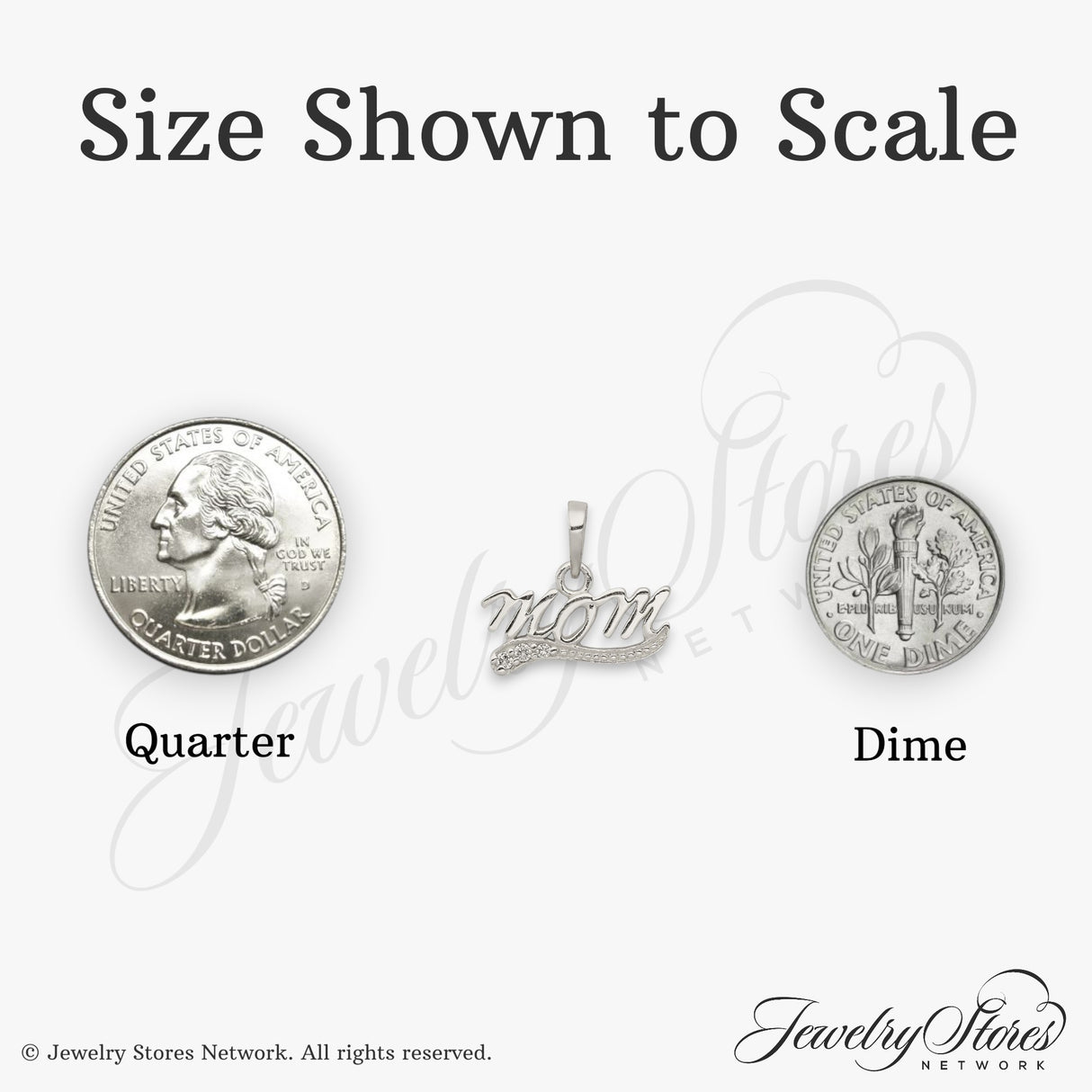 Sterling Silver Mom Pendant with Cubic Zirconia, Cursive Script Family Jewelry for Women