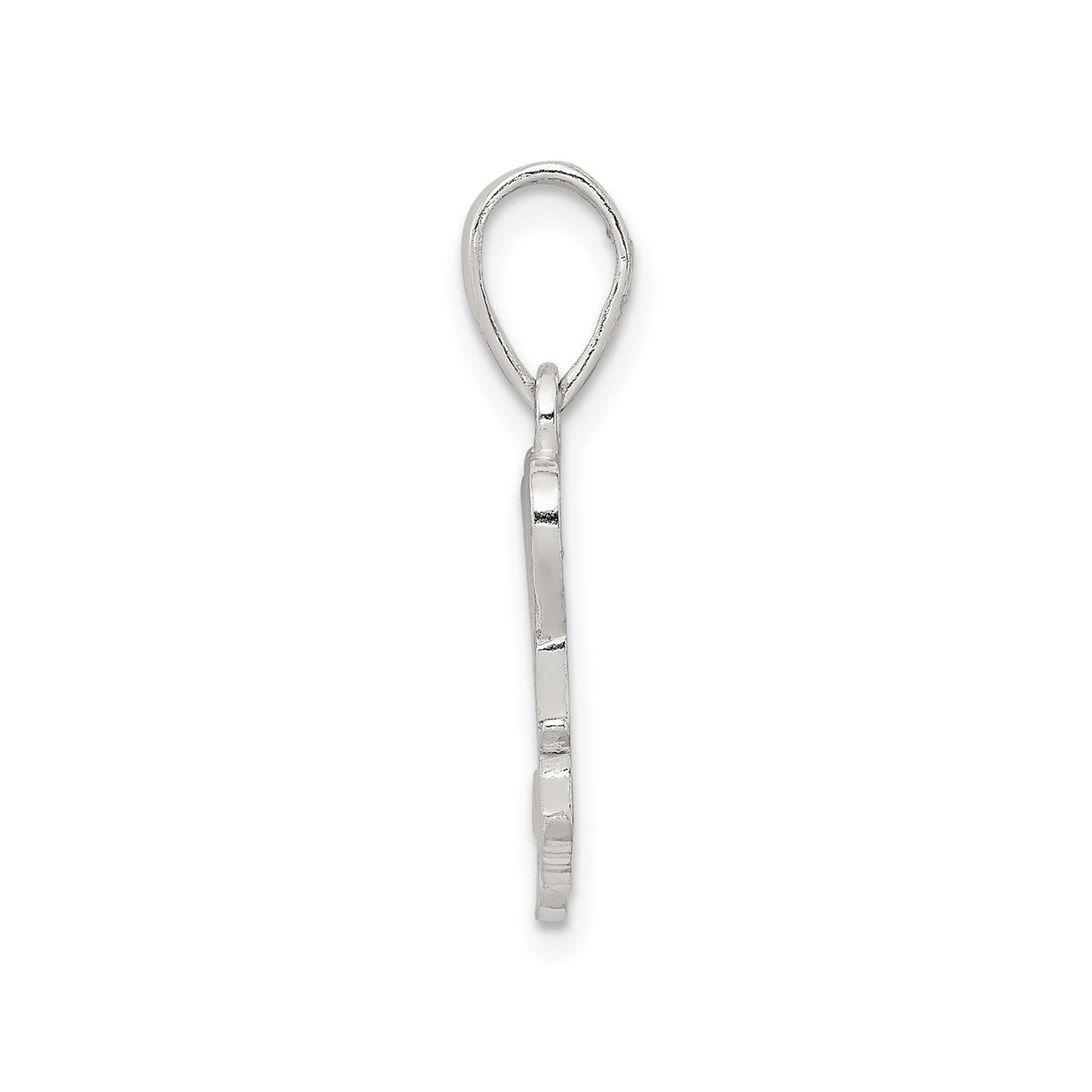 Sterling Silver Mom Pendant with Heart Symbol and We Love You Sentiment Charm