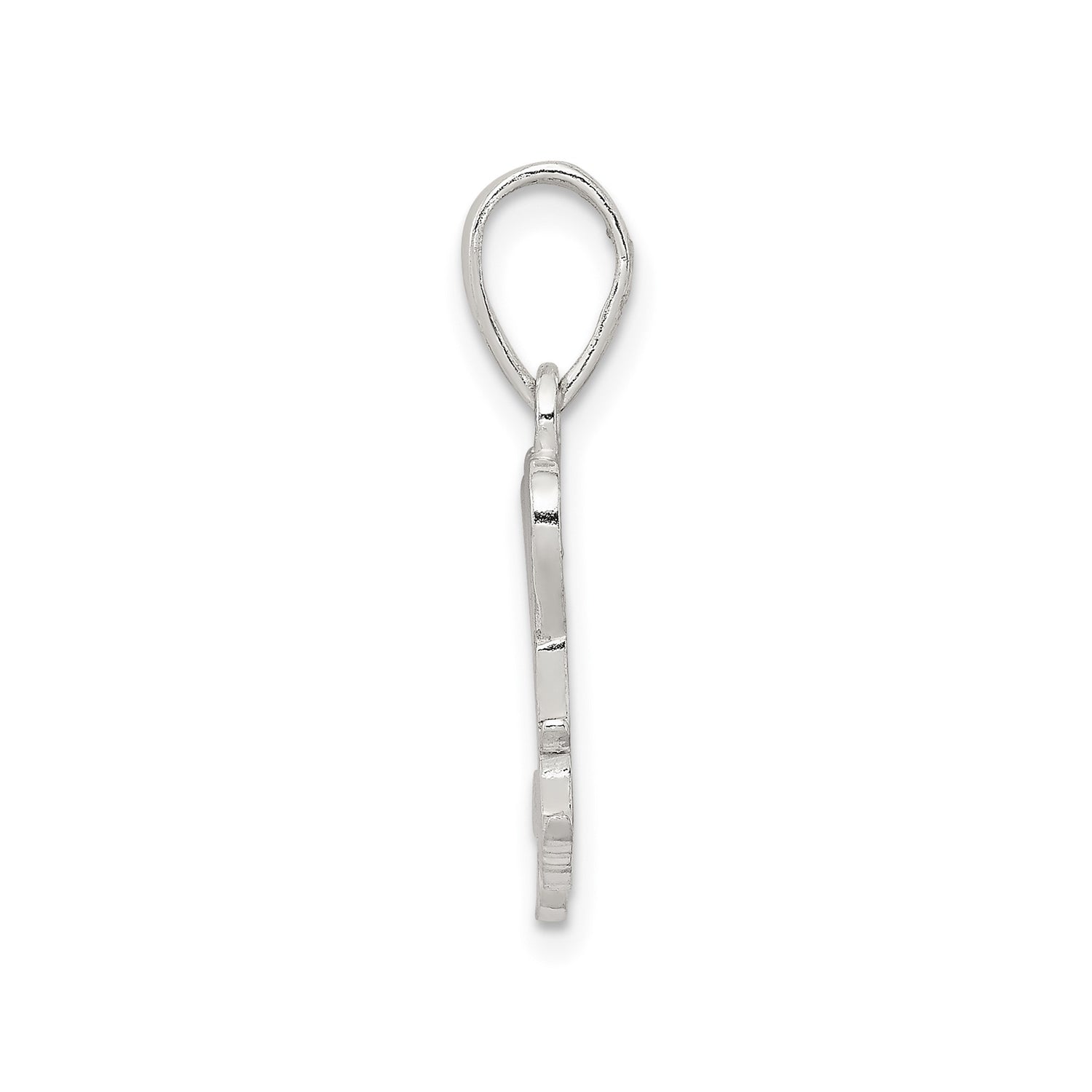 Sterling Silver Mom Pendant with Heart Symbol and We Love You Sentiment Charm