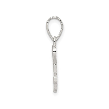 Sterling Silver Mom Pendant with Heart Symbol and We Love You Sentiment Charm