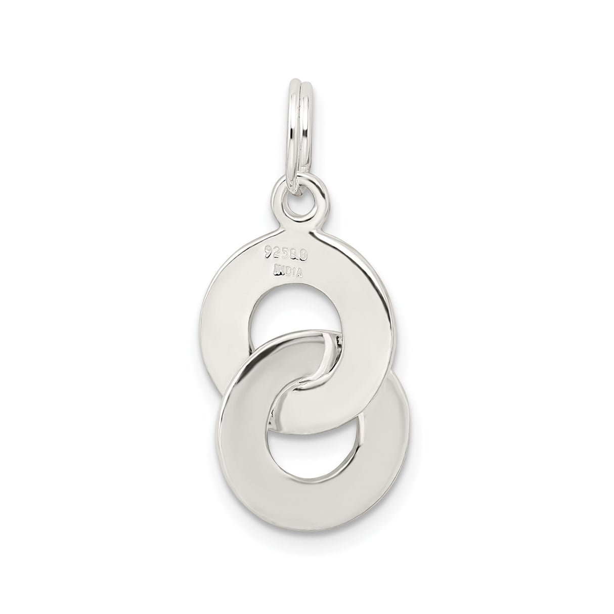 Sterling Silver Infinity Rings Pendant, Interlocking Friendship Charm for Women or Teens
