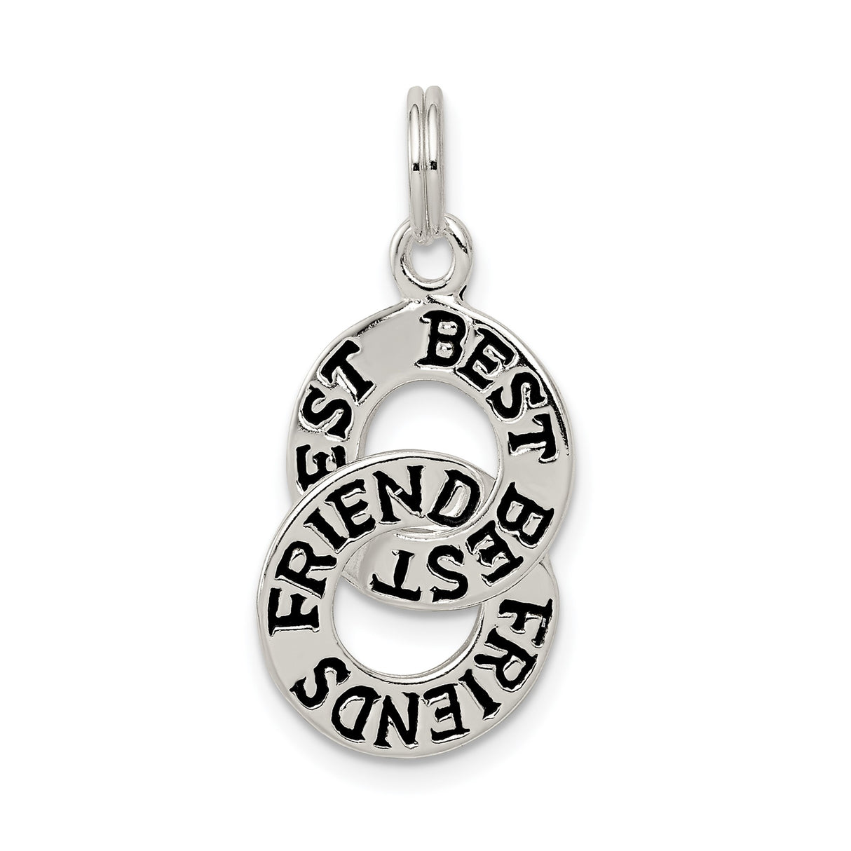 Sterling Silver Infinity Rings Pendant, Interlocking Friendship Charm for Women or Teens