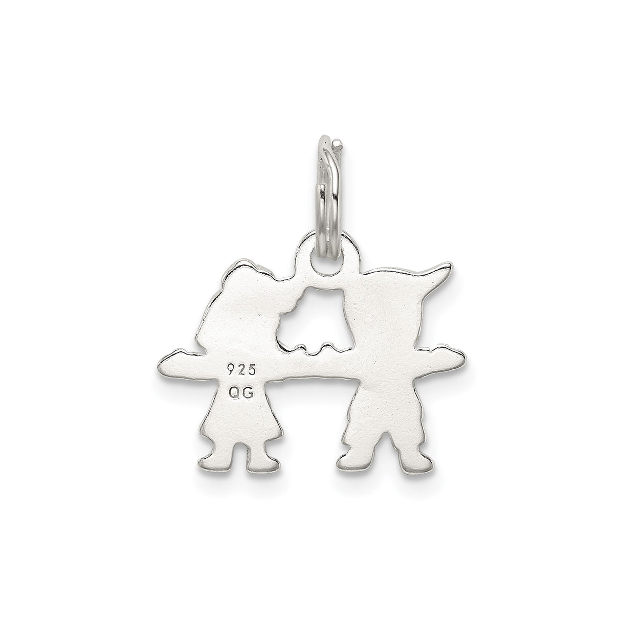 Sterling Silver Pendant Featuring Boy and Girl, Sibling Love and Family Bond Theme