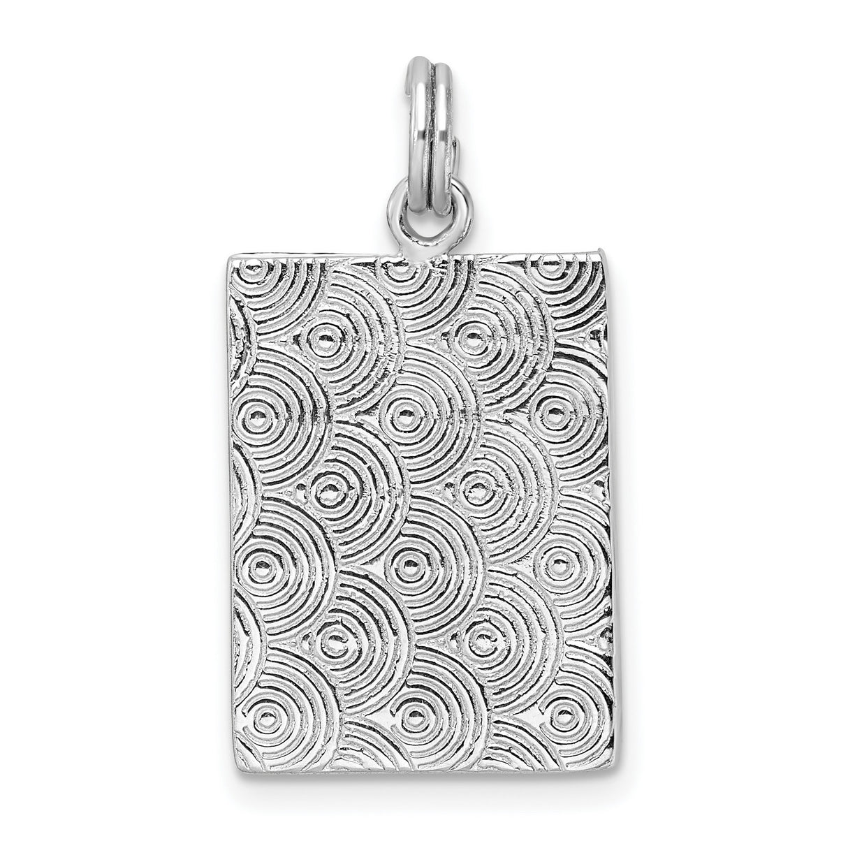 Polished Picture Frame Charm Pendant in Real 925 Sterling Silver