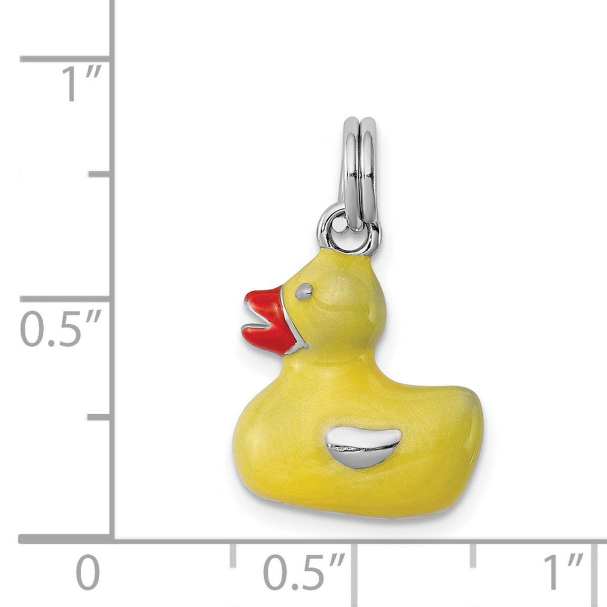 Enamel Duck Charm Pendant in Real 925 Sterling Silver