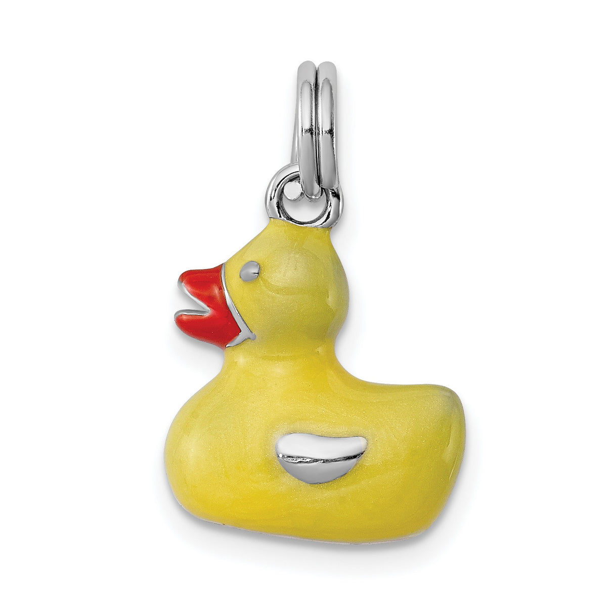 Enamel Duck Charm Pendant in Real 925 Sterling Silver