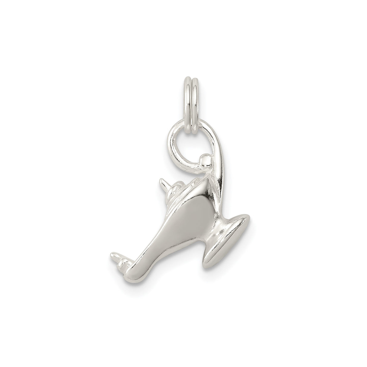 Sterling Silver Genie Lamp Pendant, Whimsical Fantasy Charm Jewelry for Women or Unisex Wear