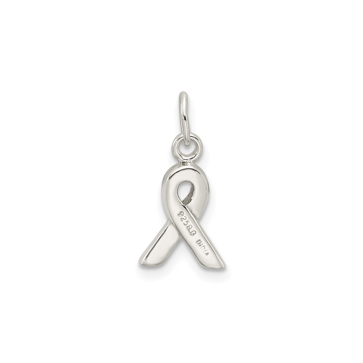 Sterling Silver Awareness Ribbon Pendant, Symbol of Support and Hope