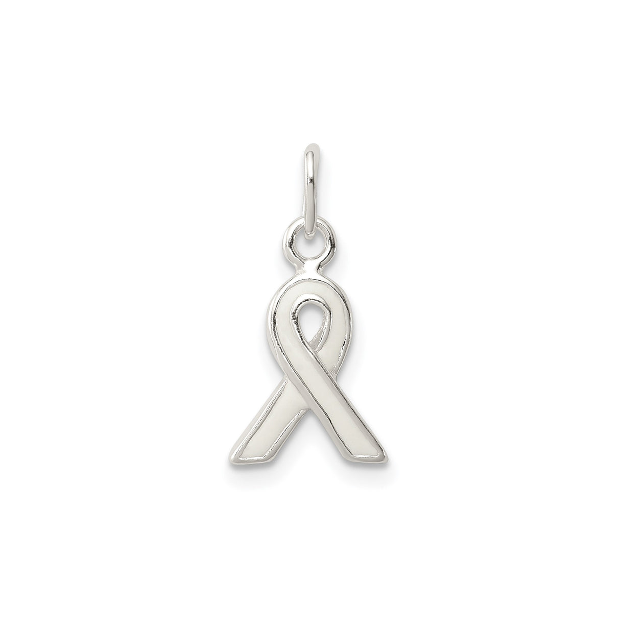 Sterling Silver Awareness Ribbon Pendant, Symbol of Support and Hope