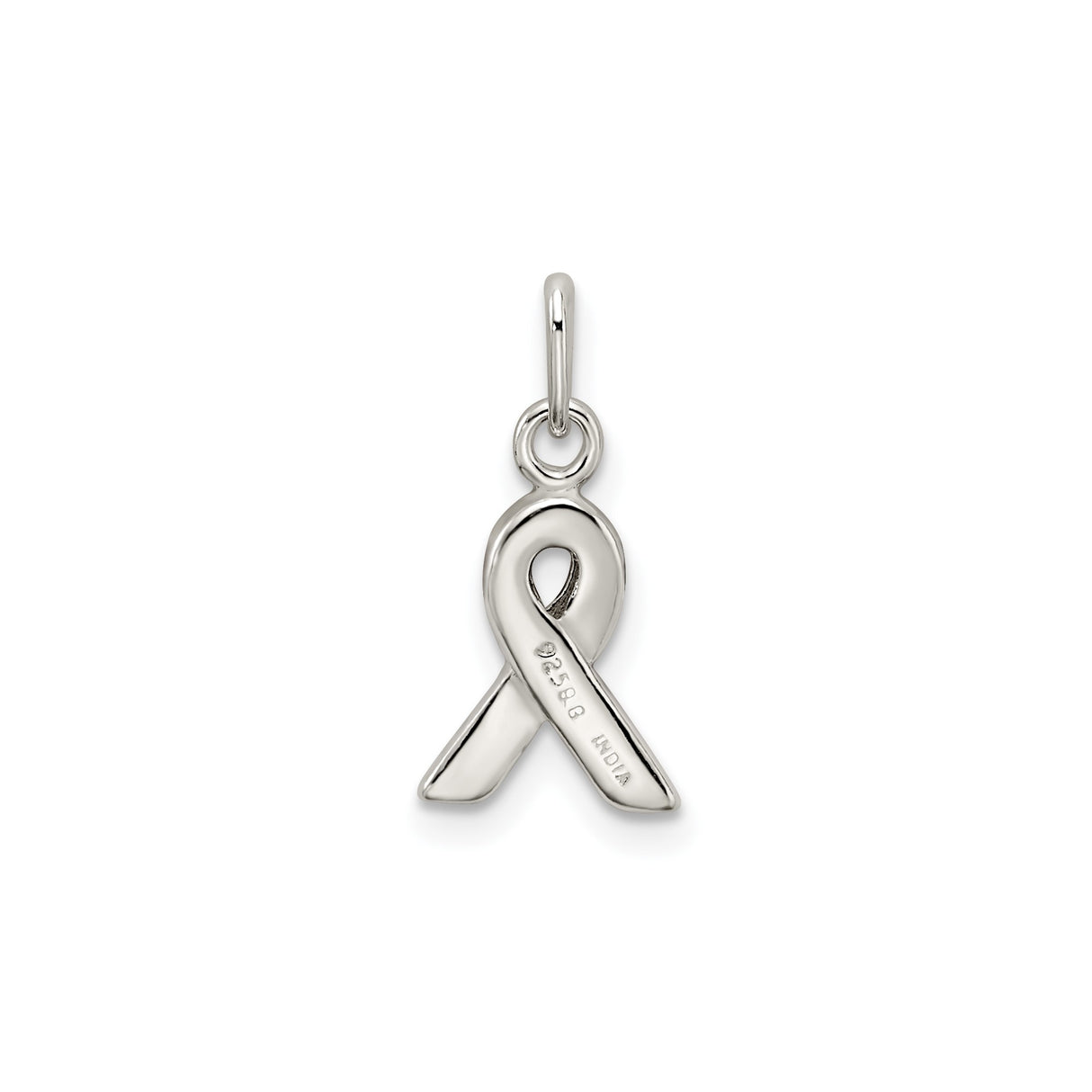 Sterling Silver Pendant with Orange Awareness Ribbon and Enamel Fill for Health Causes