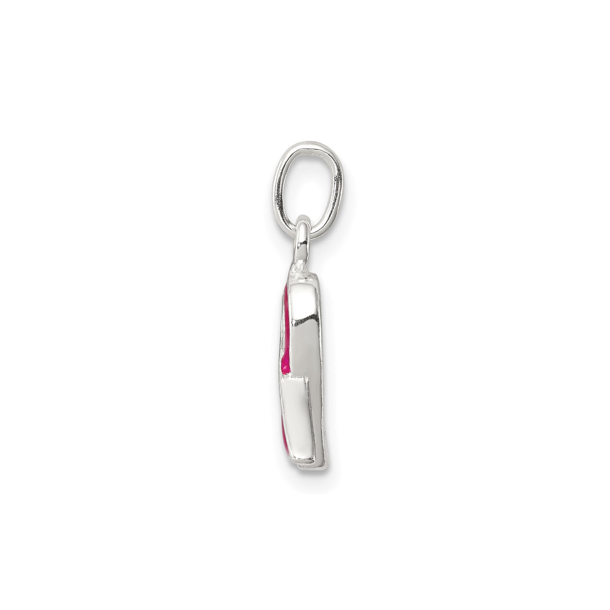 Sterling Silver Pink Ribbon Pendant Charm, Breast Cancer Awareness Jewelry for Women