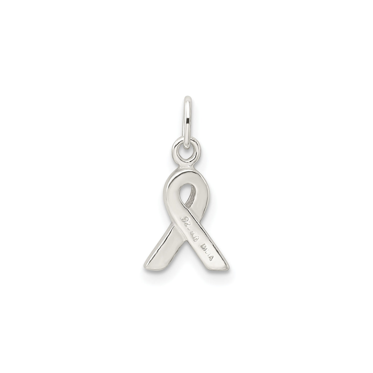 Sterling Silver Pink Ribbon Pendant Charm, Breast Cancer Awareness Jewelry for Women
