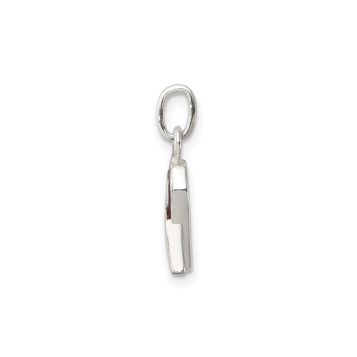 Sterling Silver Awareness Ribbon Pendant with Dark Red Enamel, Multiple Myeloma and Heart Health Theme