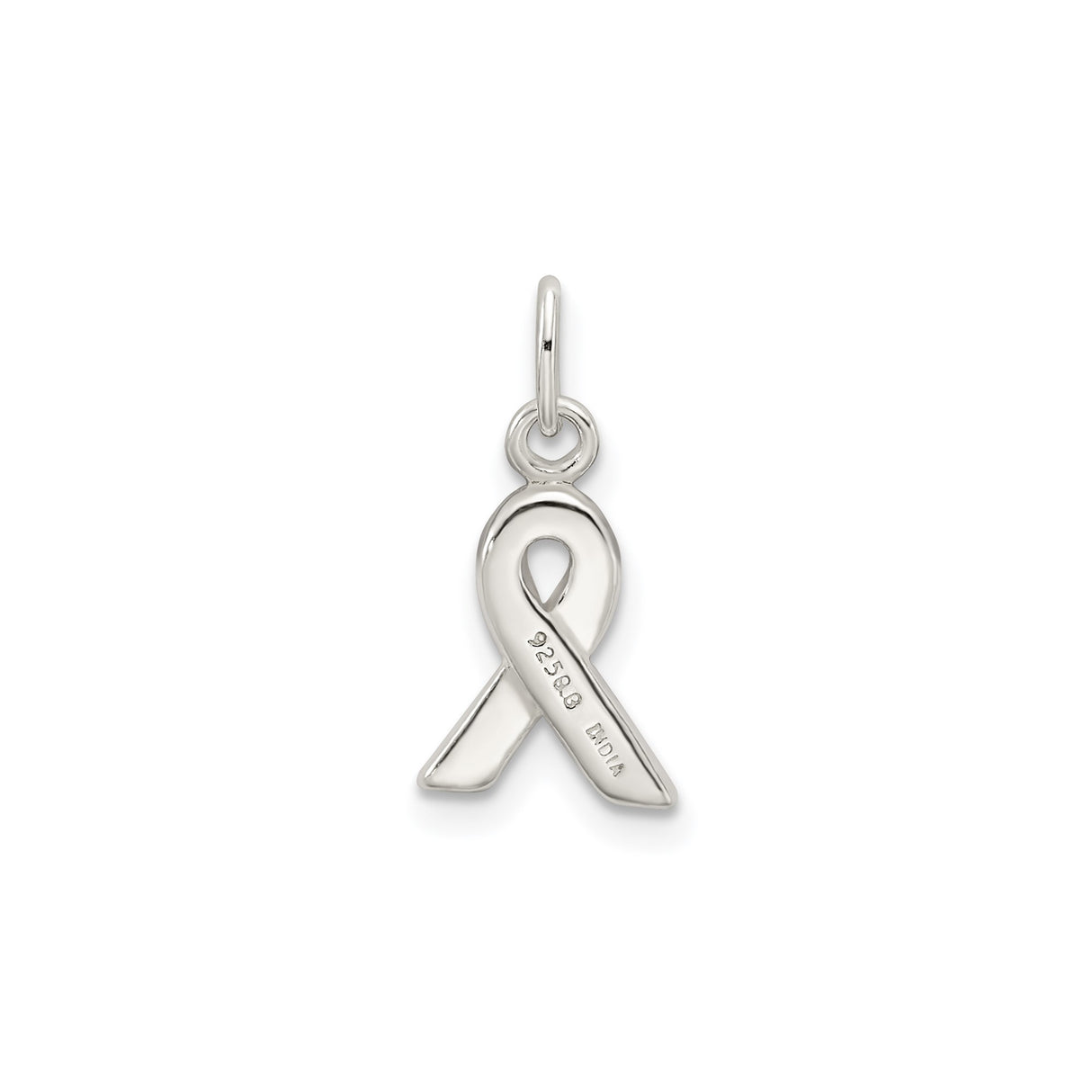 Sterling Silver Awareness Pendant with Purple Enamel Ribbon, Symbolic Jewelry for Women