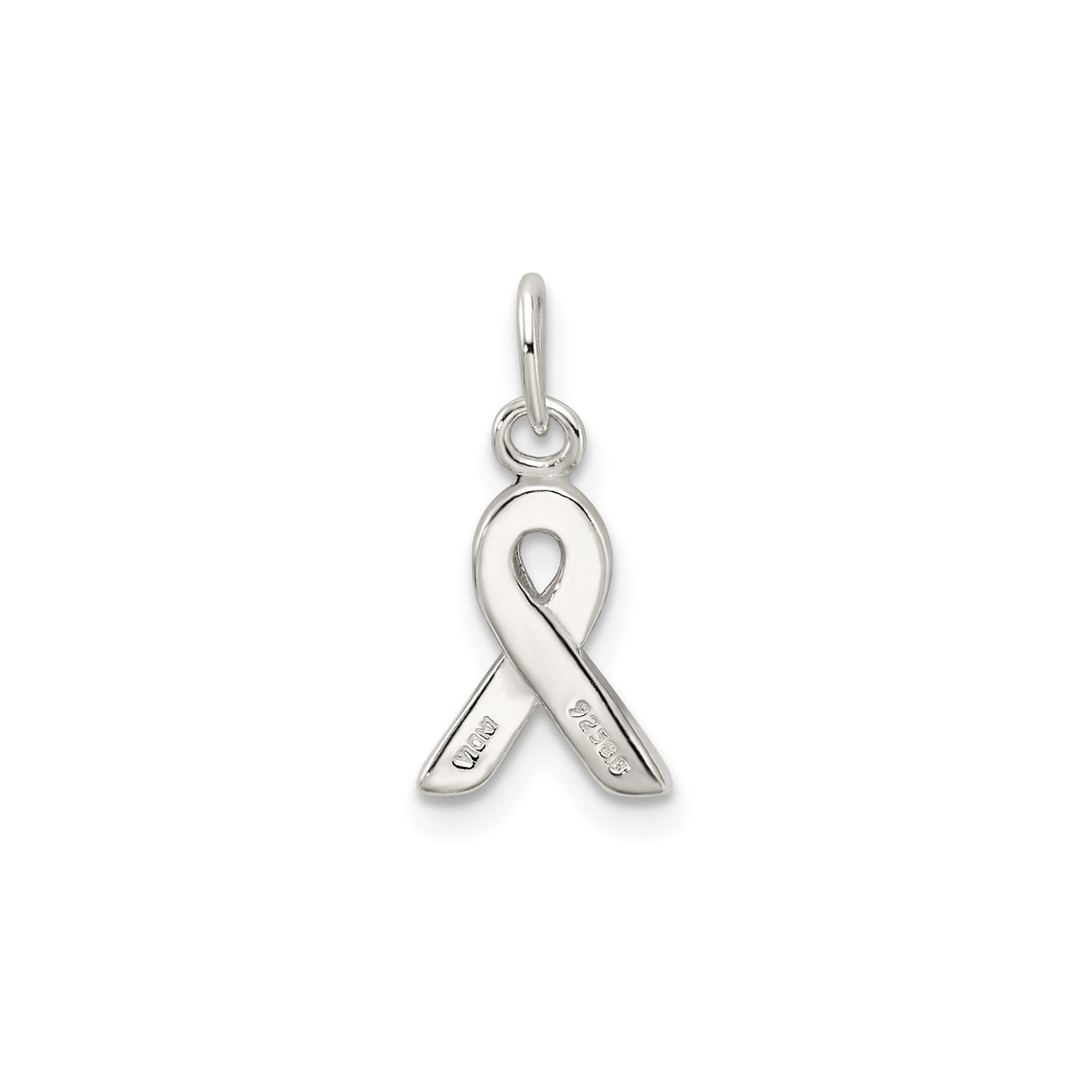 Sterling Silver Awareness Ribbon Pendant with Black Enamel, Memorial and Grief Support Jewelry