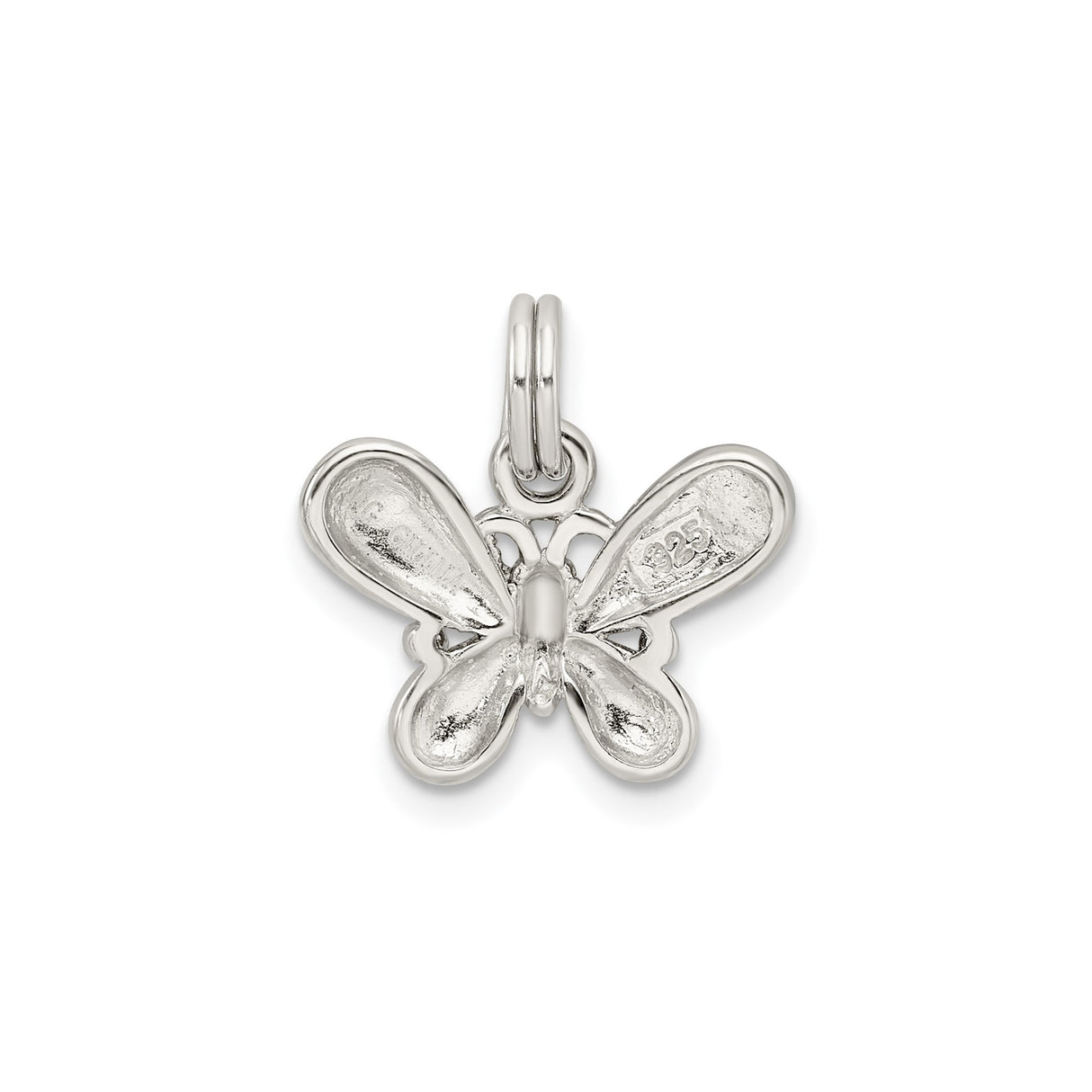 Sterling Silver Butterfly Pendant with Purple Enamel Wings, Nature Theme Jewelry for Women and Girls