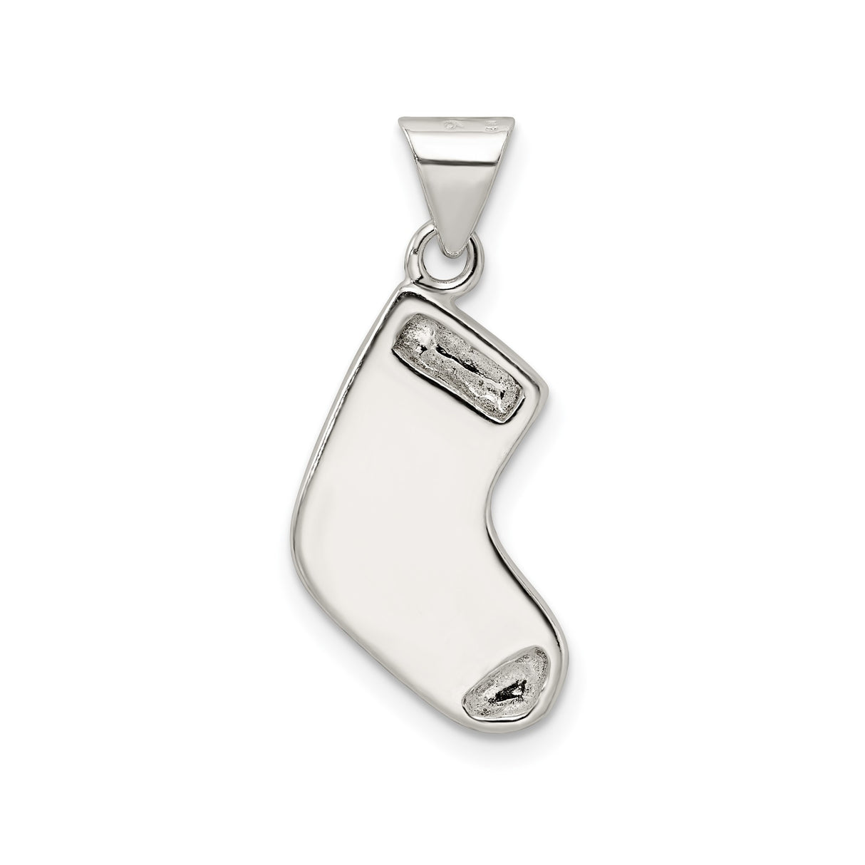 Sterling Silver Christmas Stocking Pendant with Red Enamel, Festive Holiday Charm