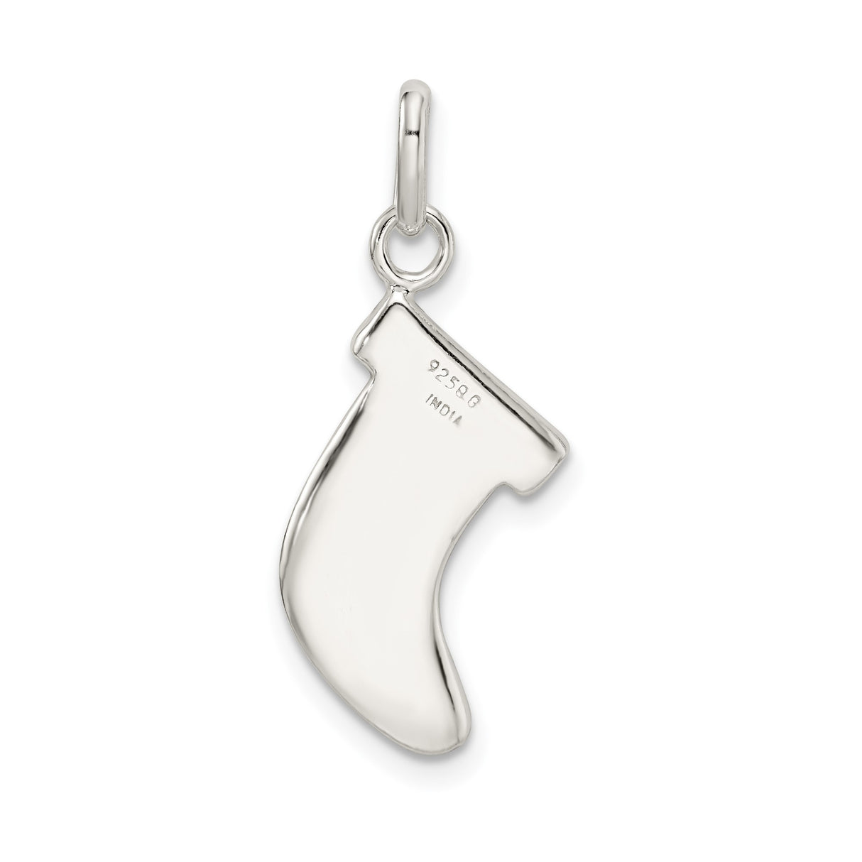 Sterling Silver Christmas Stocking Pendant with Red and Green Enamel, Festive Holiday Charm