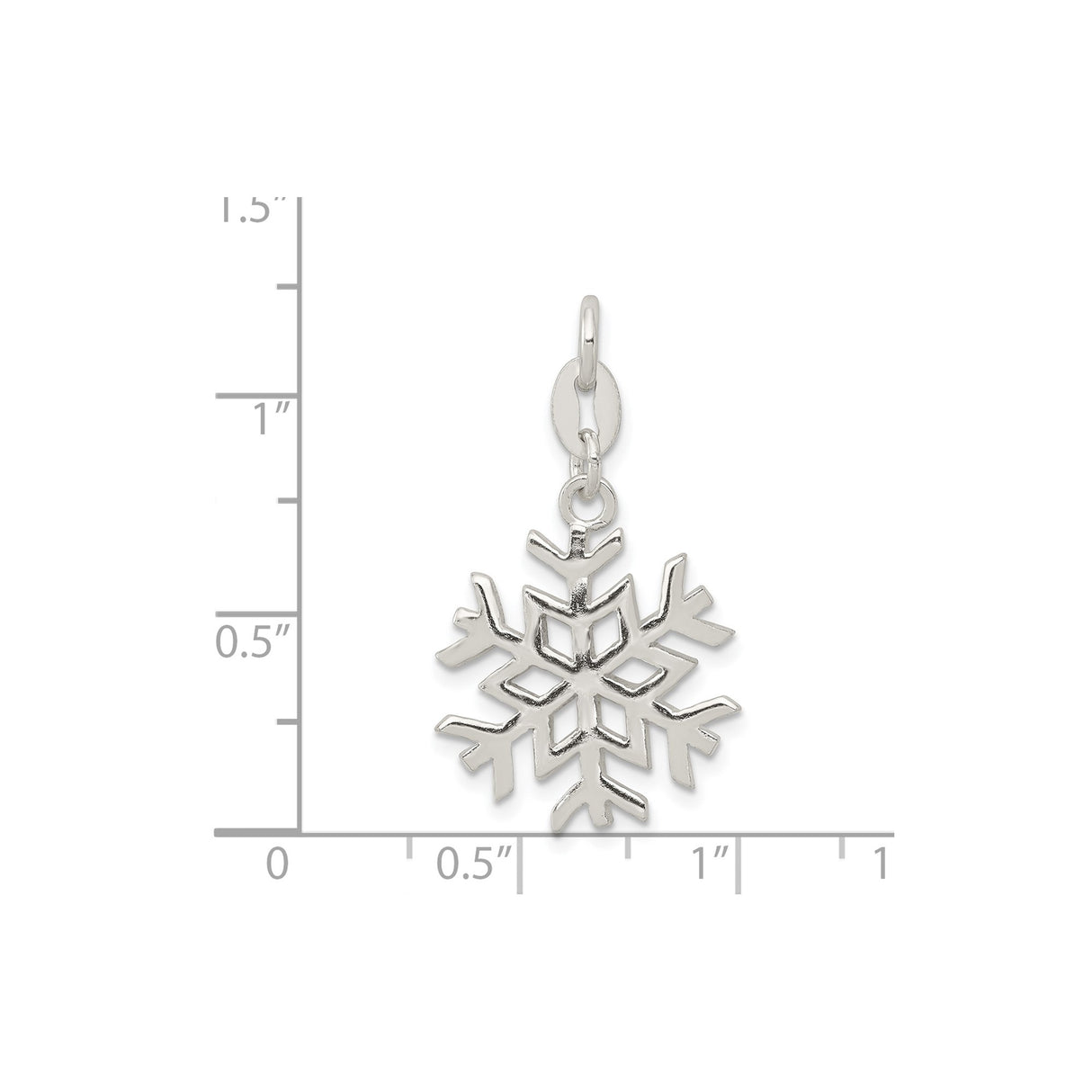Sterling Silver Snowflake Charm Pendant with Detailed Winter Design for Women