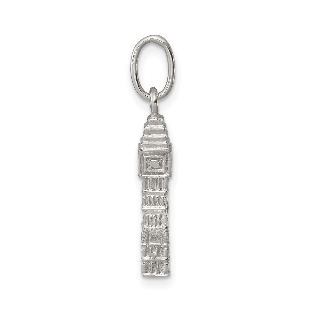 Sterling Silver Kaaba Pendant with Mecca Clock Tower Detail, Islamic Charm for Women or Unisex Wear