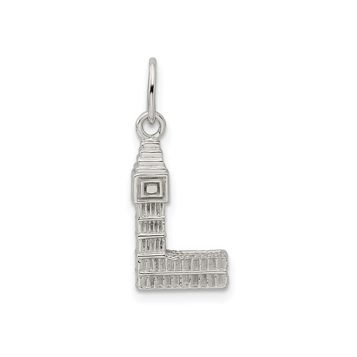 Sterling Silver Kaaba Pendant with Mecca Clock Tower Detail, Islamic Charm for Women or Unisex Wear
