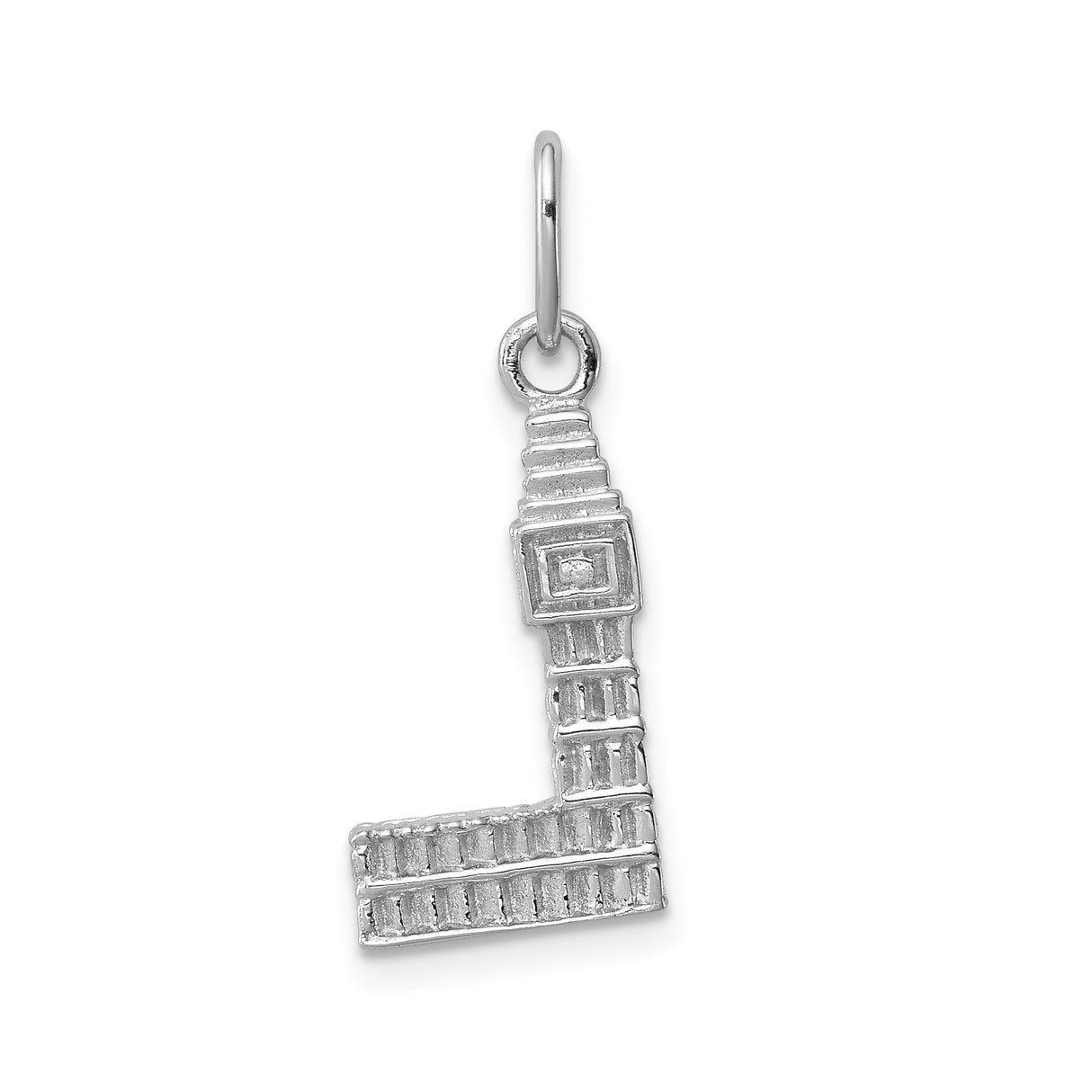Sterling Silver Kaaba Pendant with Mecca Clock Tower Detail, Islamic Charm for Women or Unisex Wear