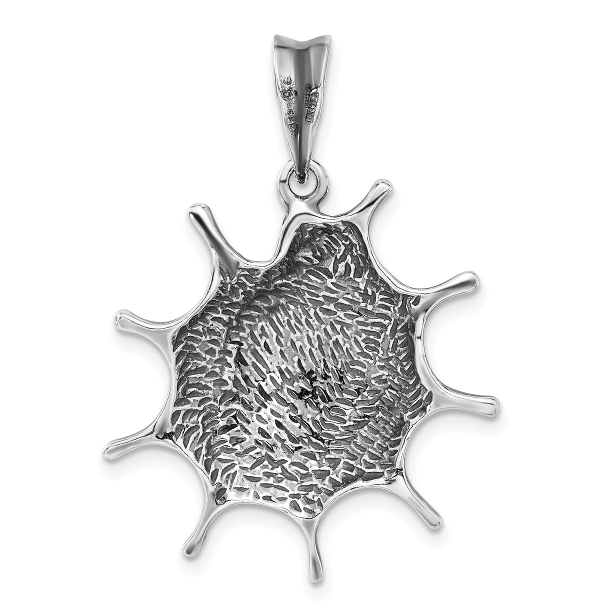 Sterling Silver Spiral Pendant with Woven Sunburst Center, Tribal Boho Design