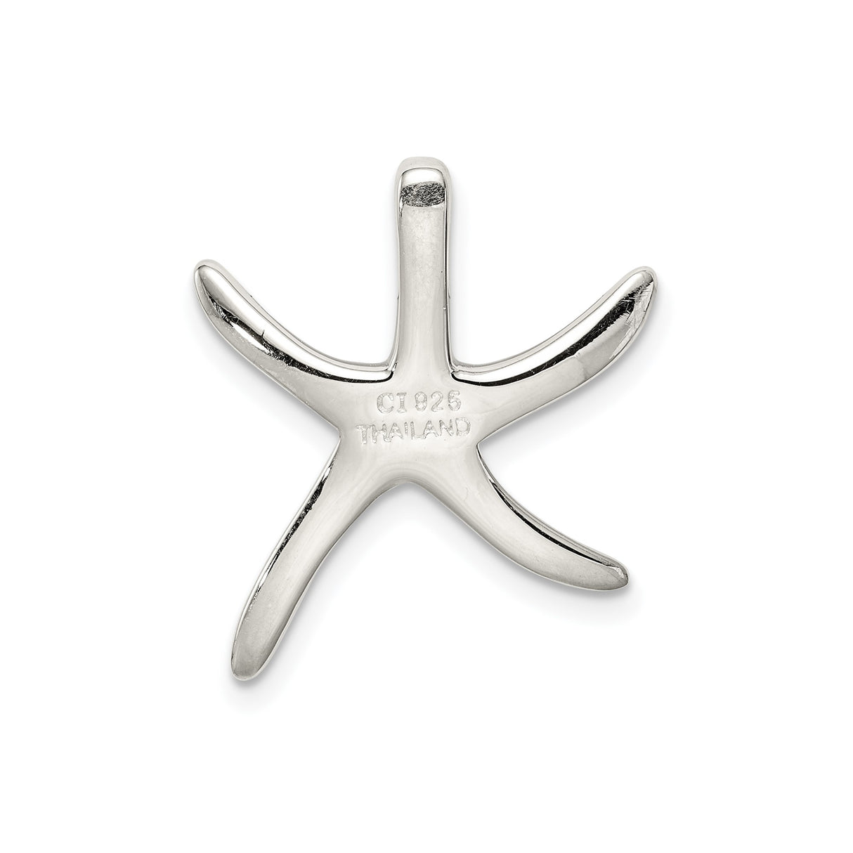 Sterling Silver Starfish Pendant, Polished Ocean-Inspired Nautical Jewelry for Women