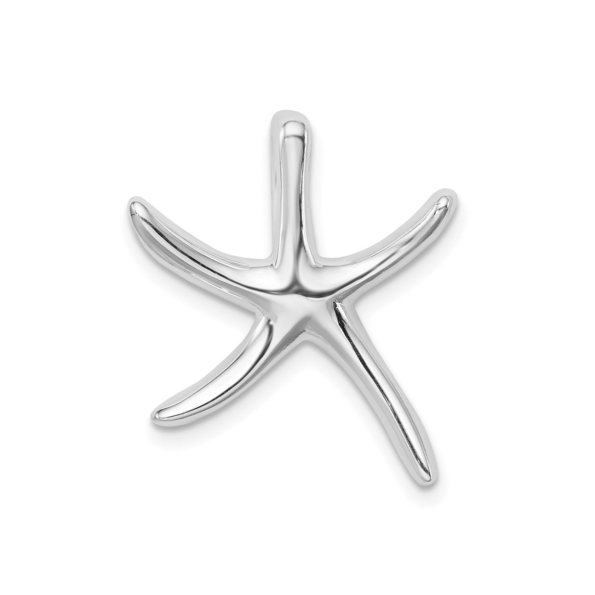 Sterling Silver Starfish Pendant, Polished Ocean-Inspired Nautical Jewelry for Women