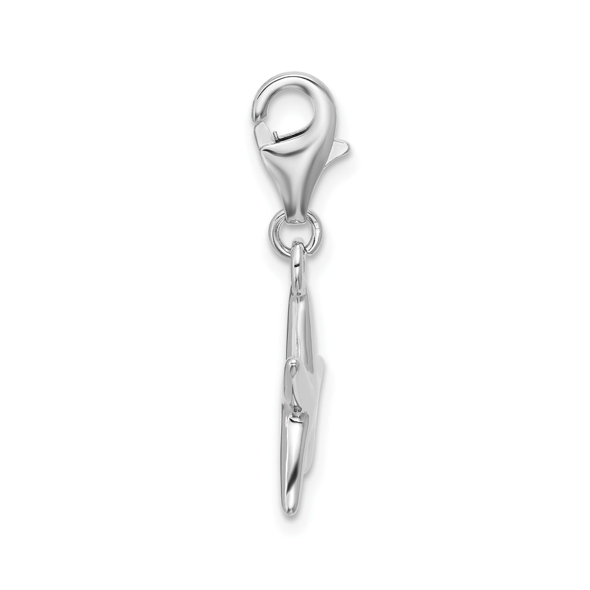 Sterling Silver Starfish Charm Pendant with Lobster Clasp, Coastal Ocean Theme for Women