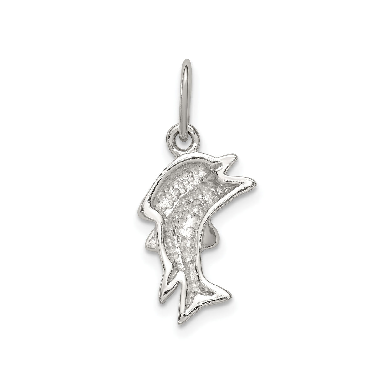 Sterling Silver Dolphin Pendant with Jumping Dolphins Ocean Theme Charm